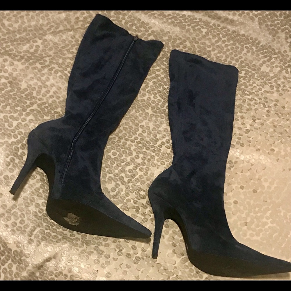 Jeffrey Campbell size 8.5 Luxurious blue  zip up  boots with stiletto heels